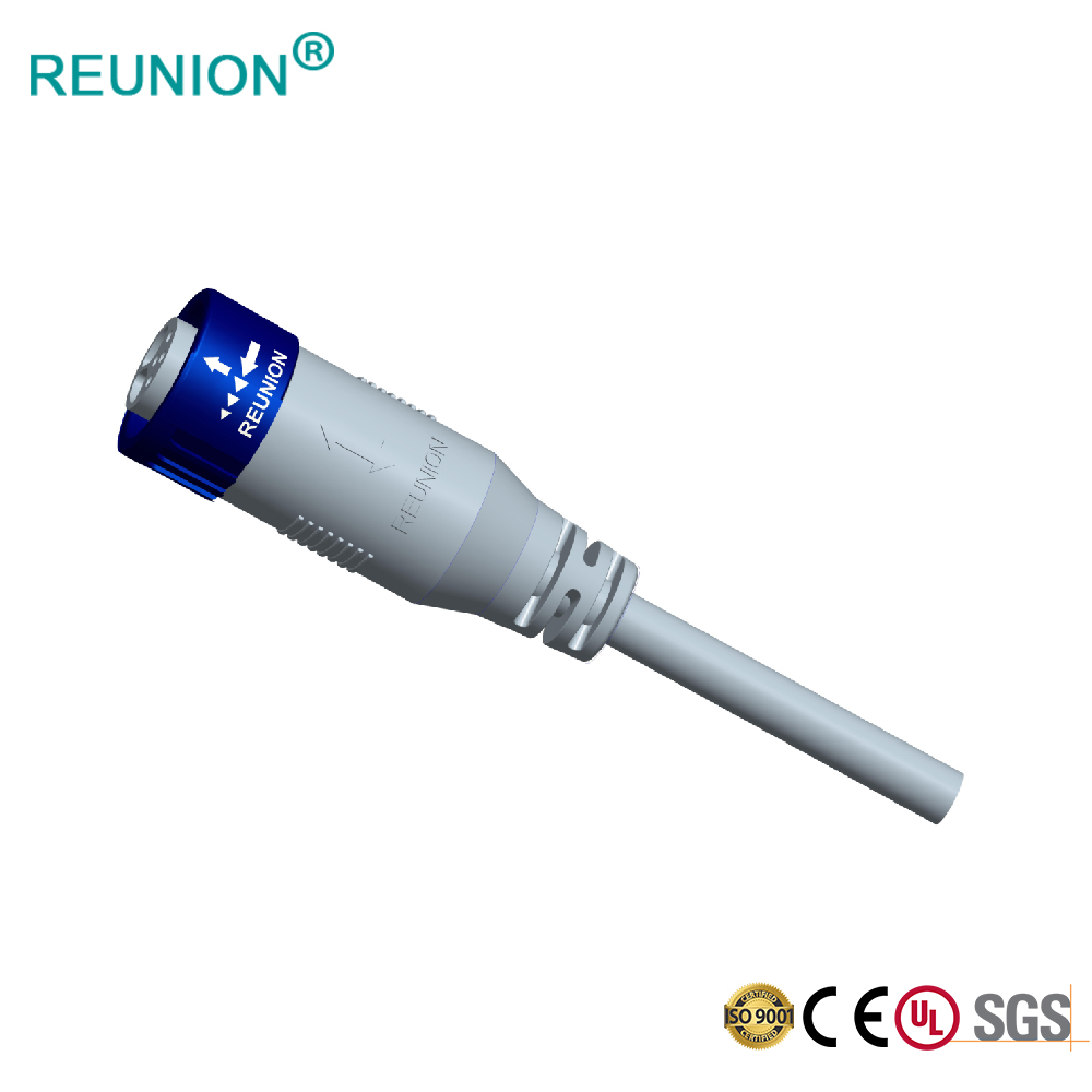 REUNION 旋卡2+4系列水检测污水处理专用连接器带线缆组件